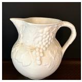Two Grapes and Vines Whitewash Pitchers
