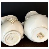 Two Grapes and Vines Whitewash Pitchers