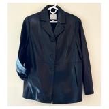 Black Leather Anne Klein Jacket
