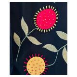 Coldwater Creek Black Button-Up Jacket with Stitched Floral Accents