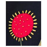 Coldwater Creek Black Button-Up Jacket with Stitched Floral Accents