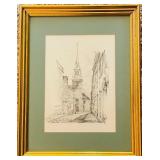 Pencil Print Drawing Titled "Lion VIII" by the Swedish artist Bror Hjorth.