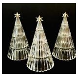 Trio of Gorgeous Glass Christmas Trees