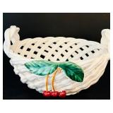 Berdados Portugal Ceramic Fruit Basket with Porcelain Fruit Decor