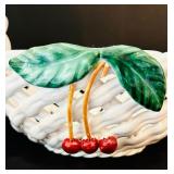 Berdados Portugal Ceramic Fruit Basket with Porcelain Fruit Decor