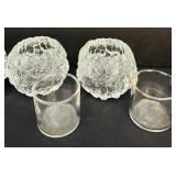 Trio of Kosta Boda Snowball Votive Candle Holders
