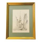 Pencil Print Drawing Titled "Lion VIII" by the Swedish artist Bror Hjorth.