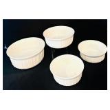 White Corning Ware Oven Safe Bakeware