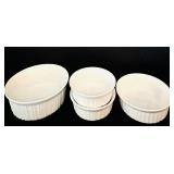 White Corning Ware Oven Safe Bakeware