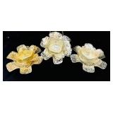 Pretty Silver and Gold Glass Candle Holders