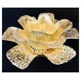 Pretty Silver and Gold Glass Candle Holders