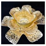 Pretty Silver and Gold Glass Candle Holders