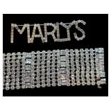 Rhinestone Bracelet, Marlys Pin, and Drop Earrings Set