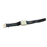 Gruen Quartz Rectangular Wristwatch with Genuine Leather Band