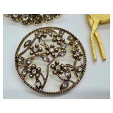 Set of 4 Vintage Holiday and Floral Costume Brooches