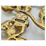 Set of 4 Vintage Holiday and Floral Costume Brooches