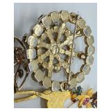 Set of 4 Vintage Holiday and Floral Costume Brooches