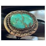 Set of 2 Vintage Sterling Silver Rings with Turquoise and Coral, Size 7