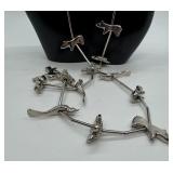 26 Inch Silver Tone Fetish Figurine Necklace