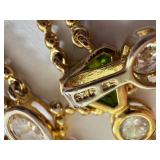 Set of 3 Sterling Silver and Gold-Tone Gemstone Pendants