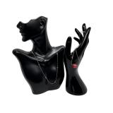 Sterling Silver Necklaces, 15 Inch and 16 Inch, with Red Bead Accent