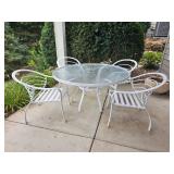 Cast Aluminum Café Patio Set Fresh White Powder Coat
