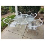 Cast Aluminum Café Patio Set Fresh White Powder Coat