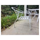 Cast Aluminum Café Patio Set Fresh White Powder Coat