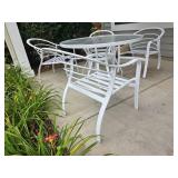 Cast Aluminum Café Patio Set Fresh White Powder Coat