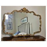 Stunning Gilt French Provencial Mirror with Scalloped Detail