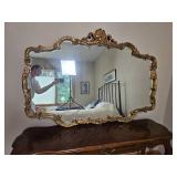 Stunning Gilt French Provencial Mirror with Scalloped Detail