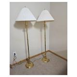 Polished Brass Barley Twist Floor Lamp Pair