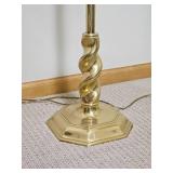 Polished Brass Barley Twist Floor Lamp Pair