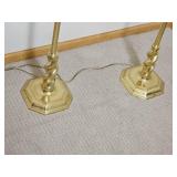 Polished Brass Barley Twist Floor Lamp Pair