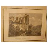 Italian Architectural Prints (Tempel Vista, Roman Forum)
