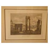 Italian Architectural Prints (Tempel Vista, Roman Forum)