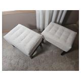 Contemporary Slipcover Footstool Pair