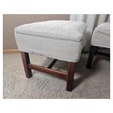 Contemporary Slipcover Footstool Pair