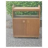 Mid Century Modern Bar Cabinet on Casters