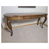 Elegant Drexel Turtle Top Console Library Table
