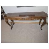 Elegant Drexel Turtle Top Console Library Table