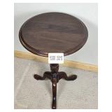 Mahogany Tri Foot Round Pedestal Side Table