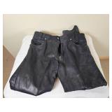 Black Leather Biker Pants