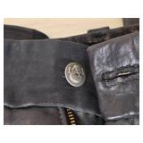 Black Leather Biker Pants