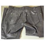 Black Leather Biker Pants