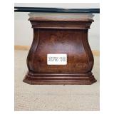 Beveled Glass Top Pedestal Base Cocktail Table