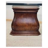 Beveled Glass Top Pedestal Base Cocktail Table