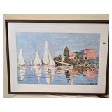 Framed Print of Regattas at Argenteuil by Claude Monet