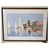 Framed Print of Regattas at Argenteuil by Claude Monet