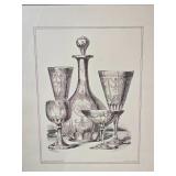 Framed Etching Pair of Drinking Vessel Still Lifes by Ulrich and Toepfer